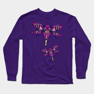 Pretty Purple Dragonflies Long Sleeve T-Shirt